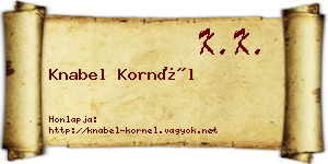 Knabel Kornél névjegykártya