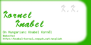 kornel knabel business card
